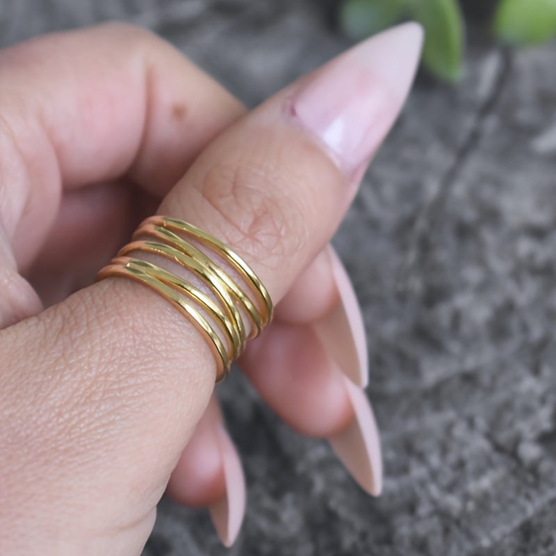Copper Spiral Ring Geometric Band Size 6 11 Ideal for Vacation Wedding